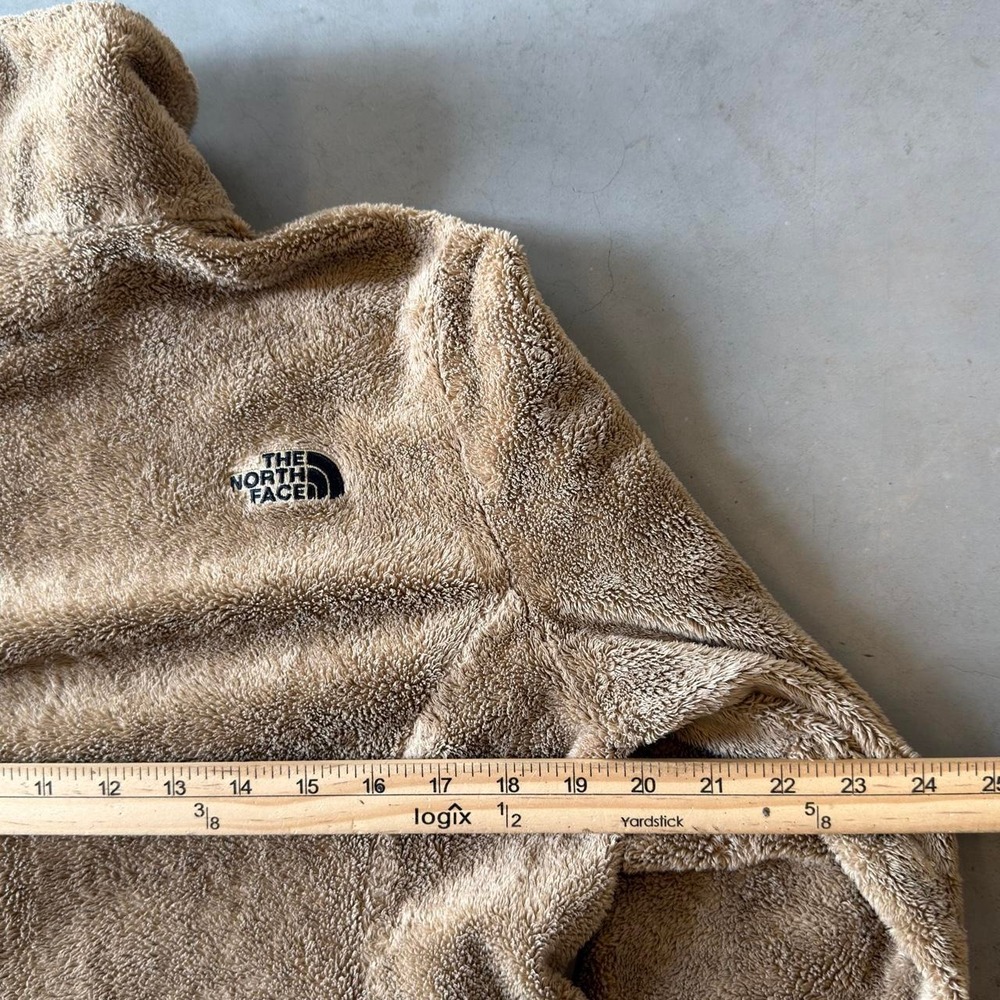 The north face women's outmeal colored fuzzy zip up fleece - Picture 4 of 5